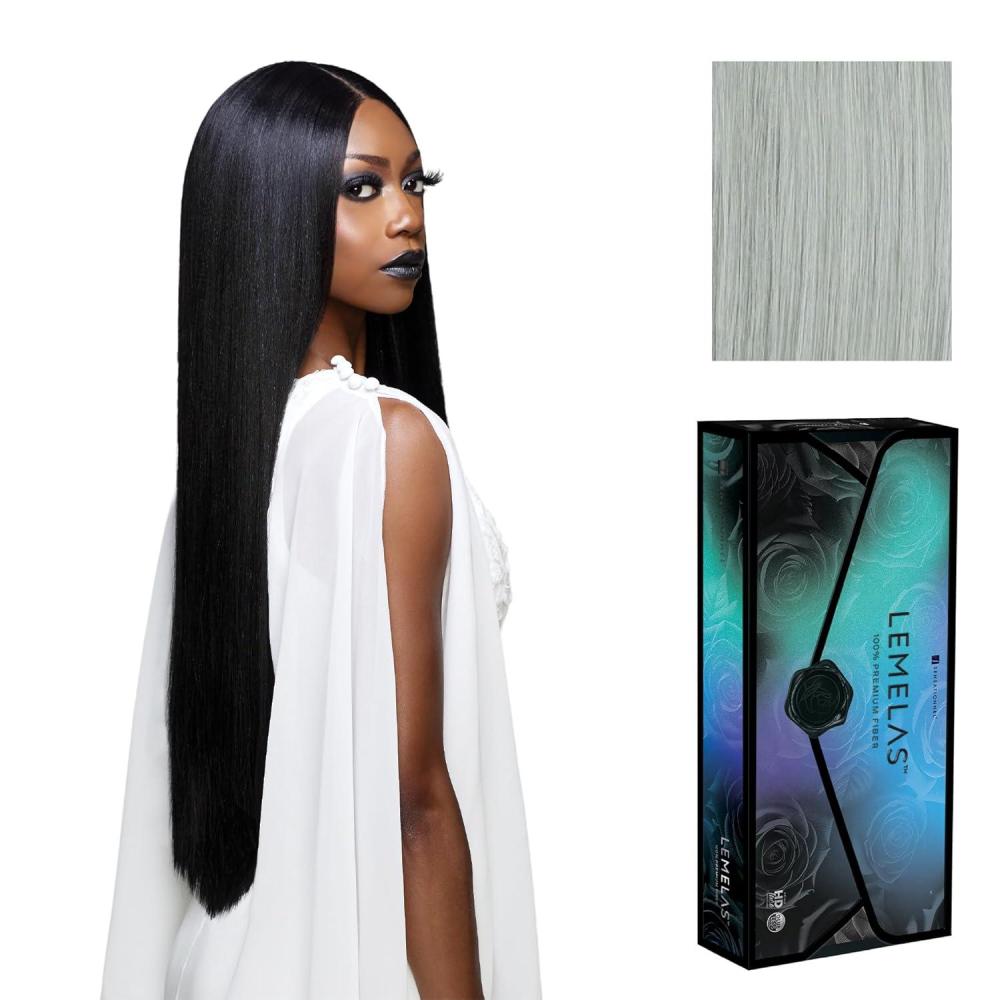 imageSensationnel Lemelas Lace Wig Lucina 5 Inch Deep Parting Glueless Ear to Ear Synthetic with Natural Density Preplucked Hairline ASTRALBLACKWINTERBREEZE