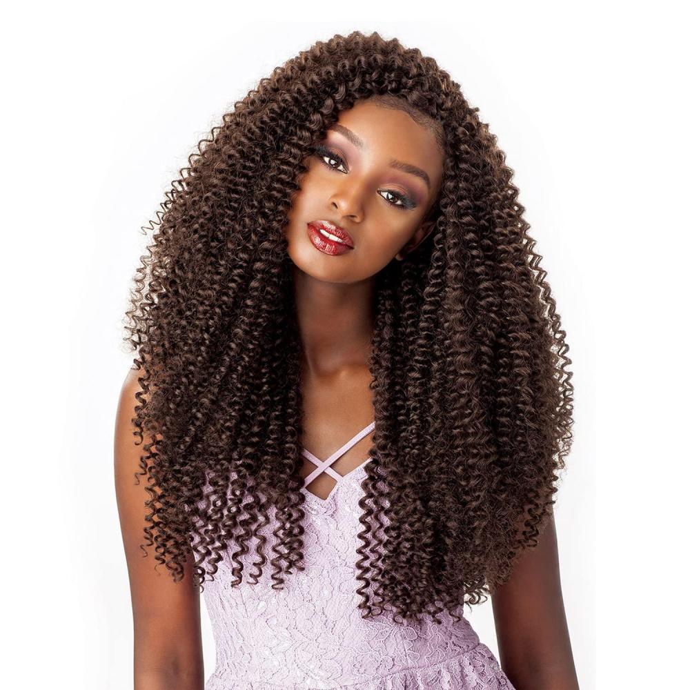 imageSensationnel Lulutress Crochet Braiding Hair  Water Wave 18 Inch Fully Folded Diy All Kanekalon Synthetic Locs Twists 1 JETBLACK613 BLONDE