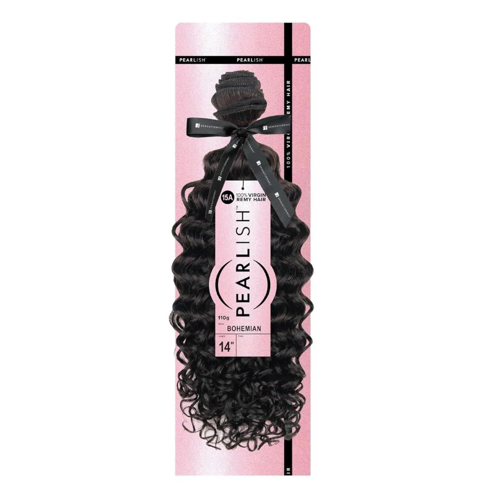 imageSensationnel Pearlish bundle human hair bohemian deep pearl conditioned 15a soft remy beauty supply sew in or glue on bundles 10 Inch NATURALNATURALBLACK