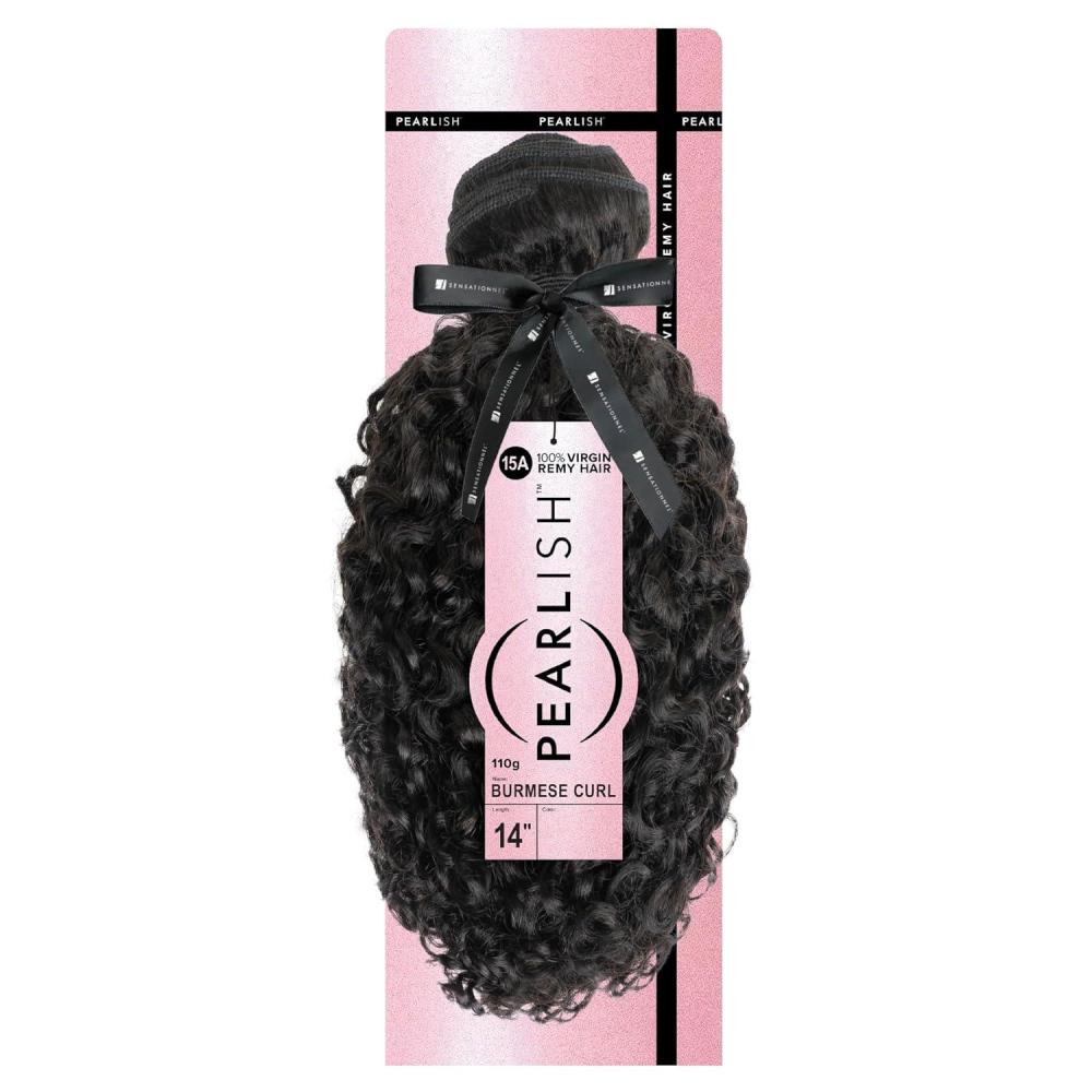 imageSensationnel Pearlish bundle human hair  burmese curl deep pearl conditioned 15a soft remy beauty supply sew in or glue on bundles 10 inch NATURALNATURALBLACK