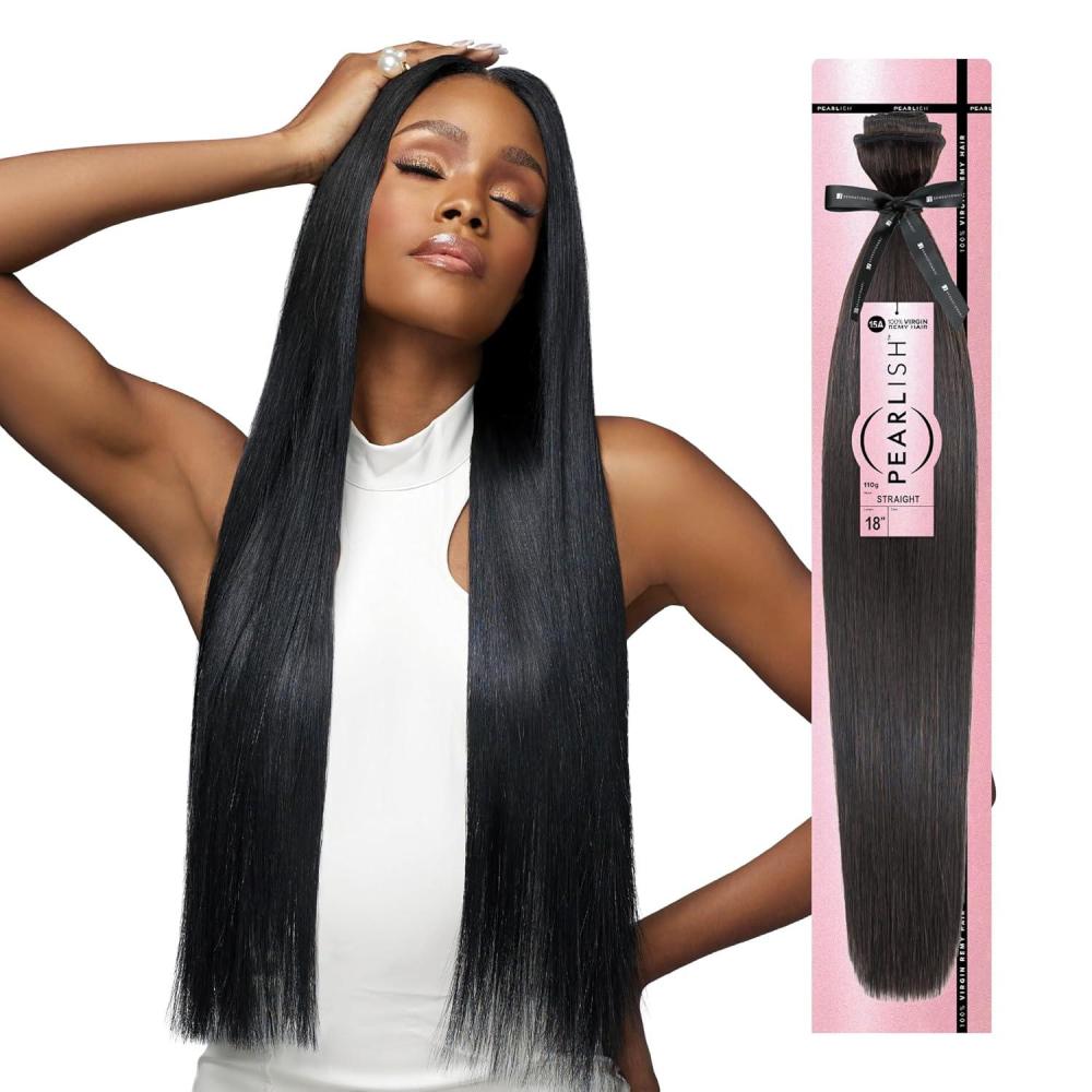 imageSensationnel Pearlish bundle human hair straight deep pearl conditioned 15a soft remy beauty supply sew in or glue on bundles 10 inch NATURALNATURALBLACK