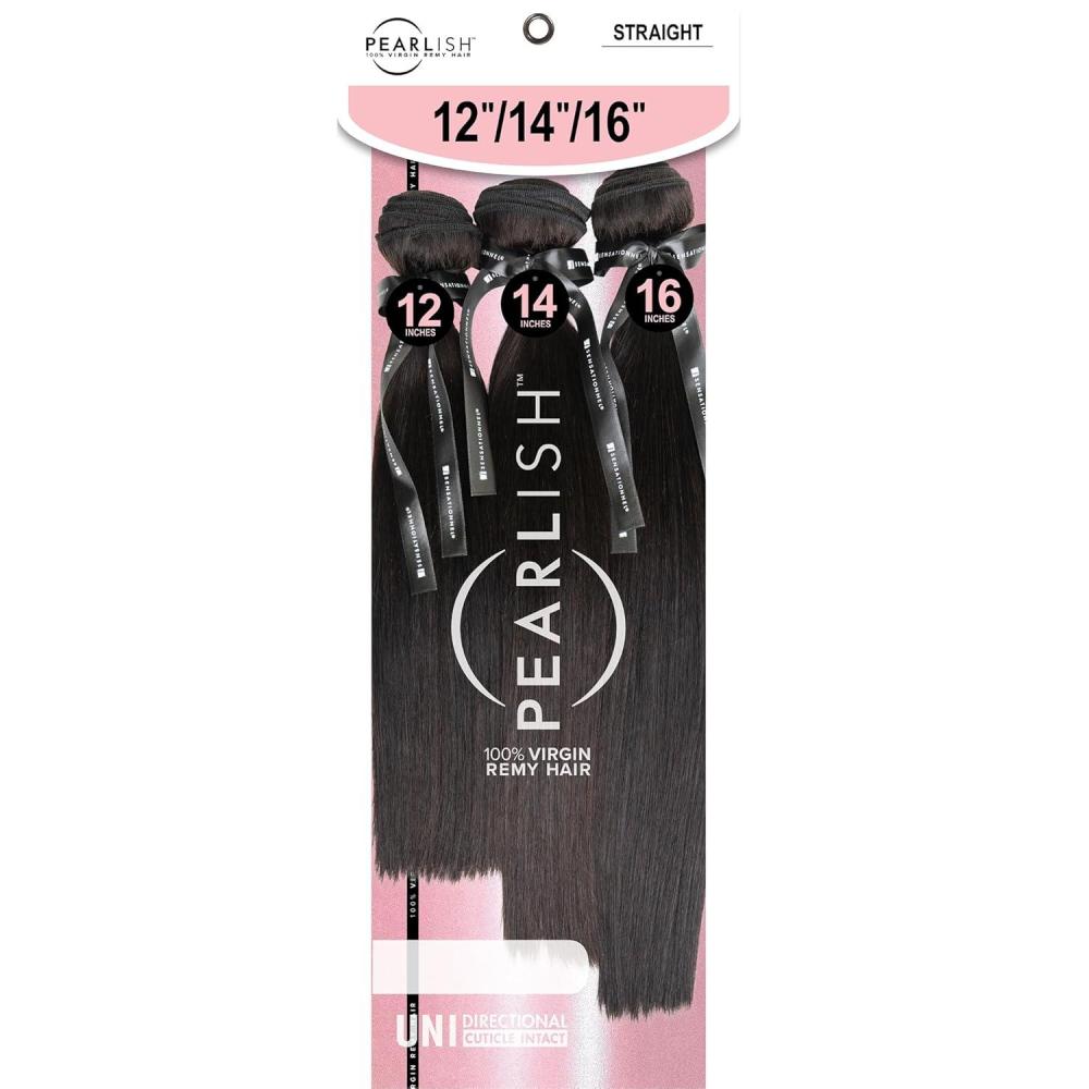 imageSensationnel Pearlish multi bundle straight deep pearl conditioned 15a soft remy beauty supply sew in or glue on human hair layered lengths 10 12 14 inch NATURALNATURALBLACK