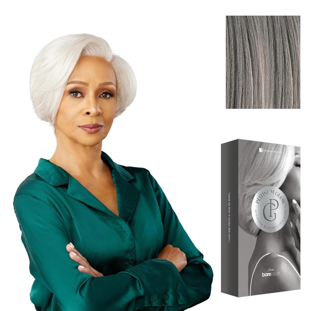 imageSensationnel Platinum Glow 13X6 Wig Catherine Lacefrontal Glueless human hair blend Preplucked Hairline 1 JETBLACKSILVERSTORM