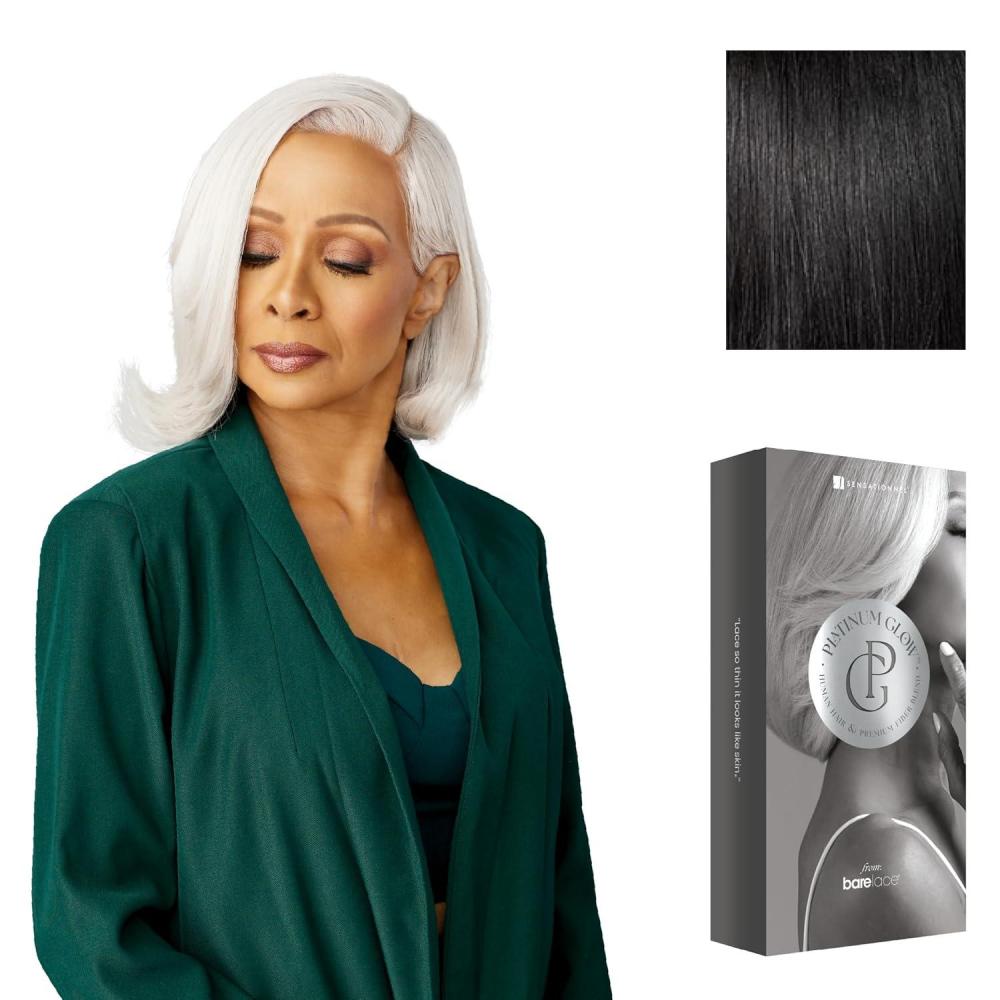 imageSensationnel Platinum Glow 13X6 Wig Jasmine Lacefrontal Glueless human hair blend Preplucked Hairline 1 JETBLACK1 JETBLACK