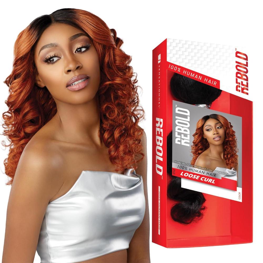 imageSensationnel Rebold curly weave loose curl human hair smooth sleek soft texture hair for weaving and sew in styles 1 pack 10 inch 1 JETBLACK1B OFFBLACK