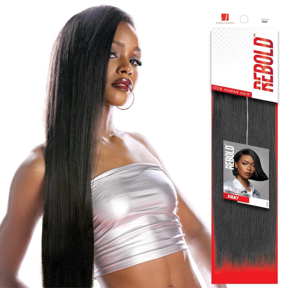 imageSensationnel Rebold yaki weave human hair smooth sleek yaki texture hair for weaving and sew in styles 10 inch 1 JETBLACKT1B30