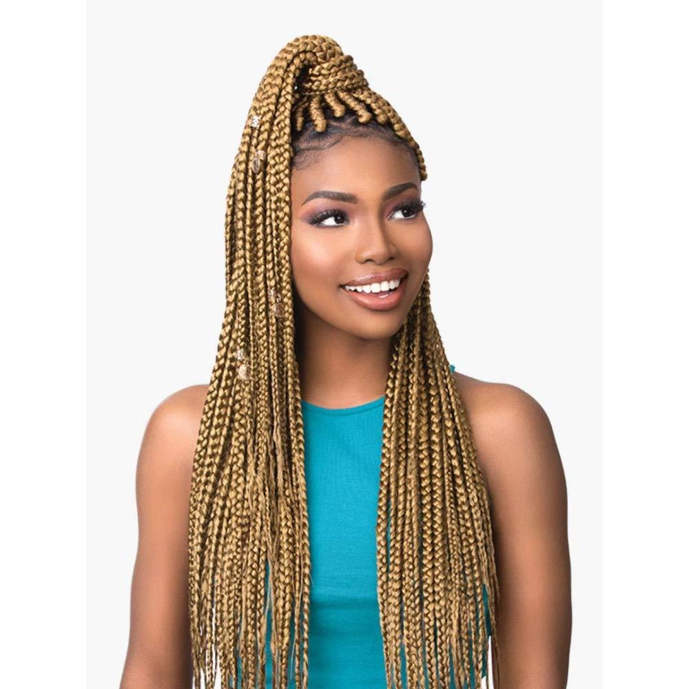 imageSensationnel Ruwa prestretched braiding hair 3x 48 inch water repellent kanekalon fast dry synthetic sports itch free 3 pack 1 JETBLACKMedium Brown 4