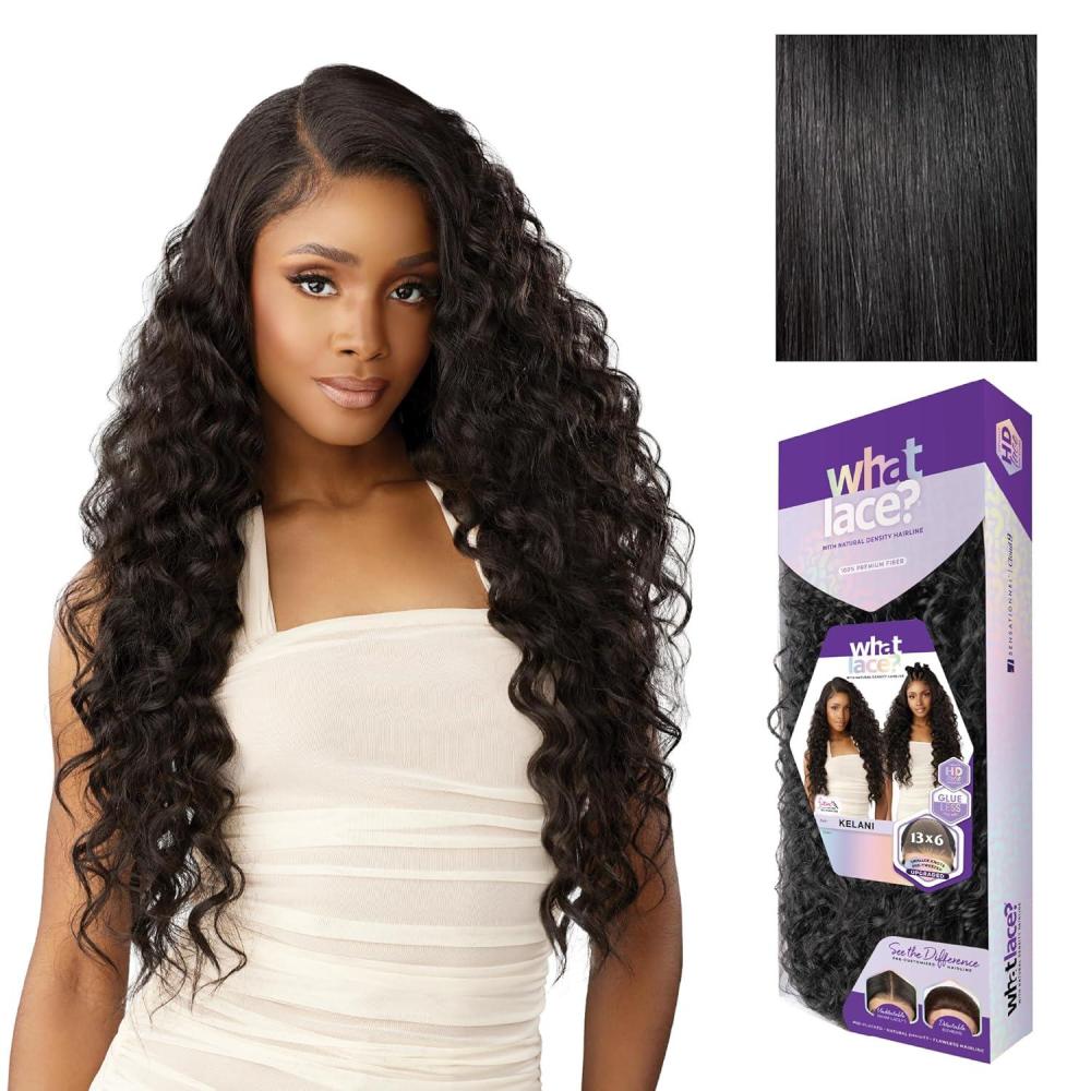 imageSensationnel What Lace 13X6 Wig Kelani Lacefrontal Hand Tied Glueless Synthetic with Natural Density Preplucked Hairline 1 JETBLACK1 JETBLACK