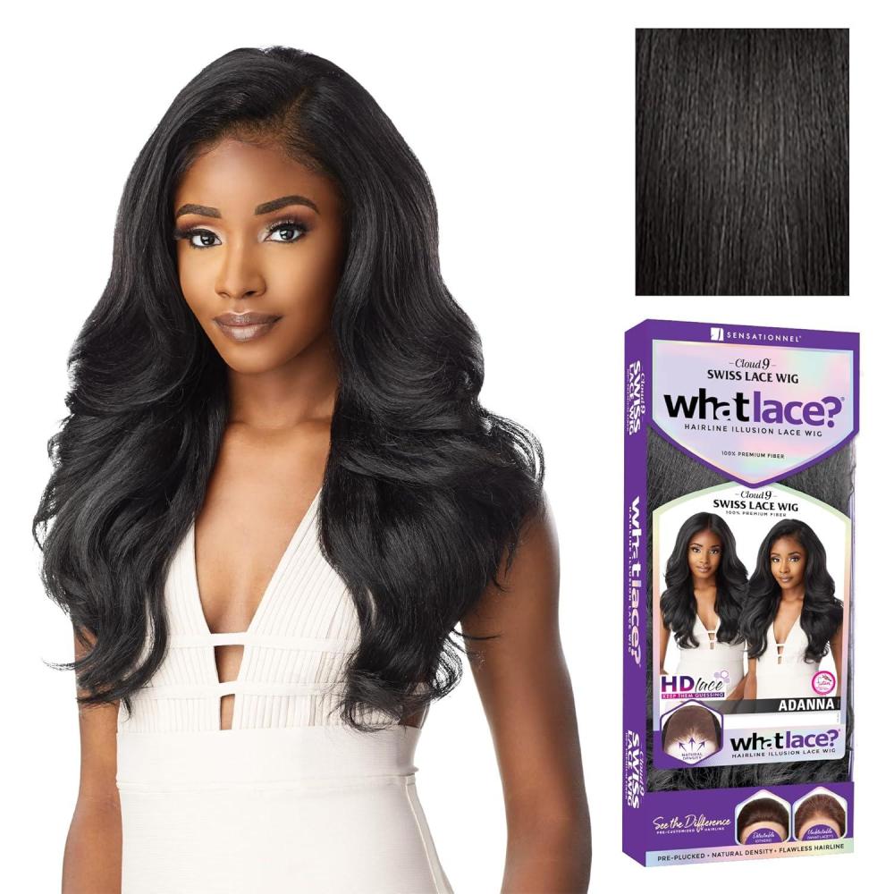imageSensationnel What Lace 13X6 Wigs Adanna Lacefrontal Hand Tied Glueless Synthetic With Natural Density Preplucked Hairline 1 JETBLACK1B OFFBLACK