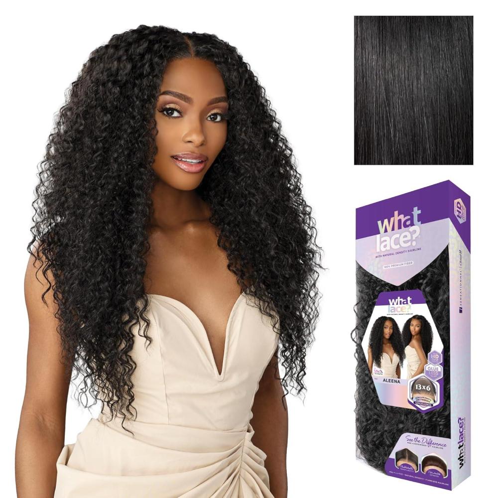 imageSensationnel What Lace 13X6 Wigs Aleena Lacefrontal Hand Tied Glueless Synthetic With Natural Density Preplucked Hairline 1 JETBLACK1 JETBLACK