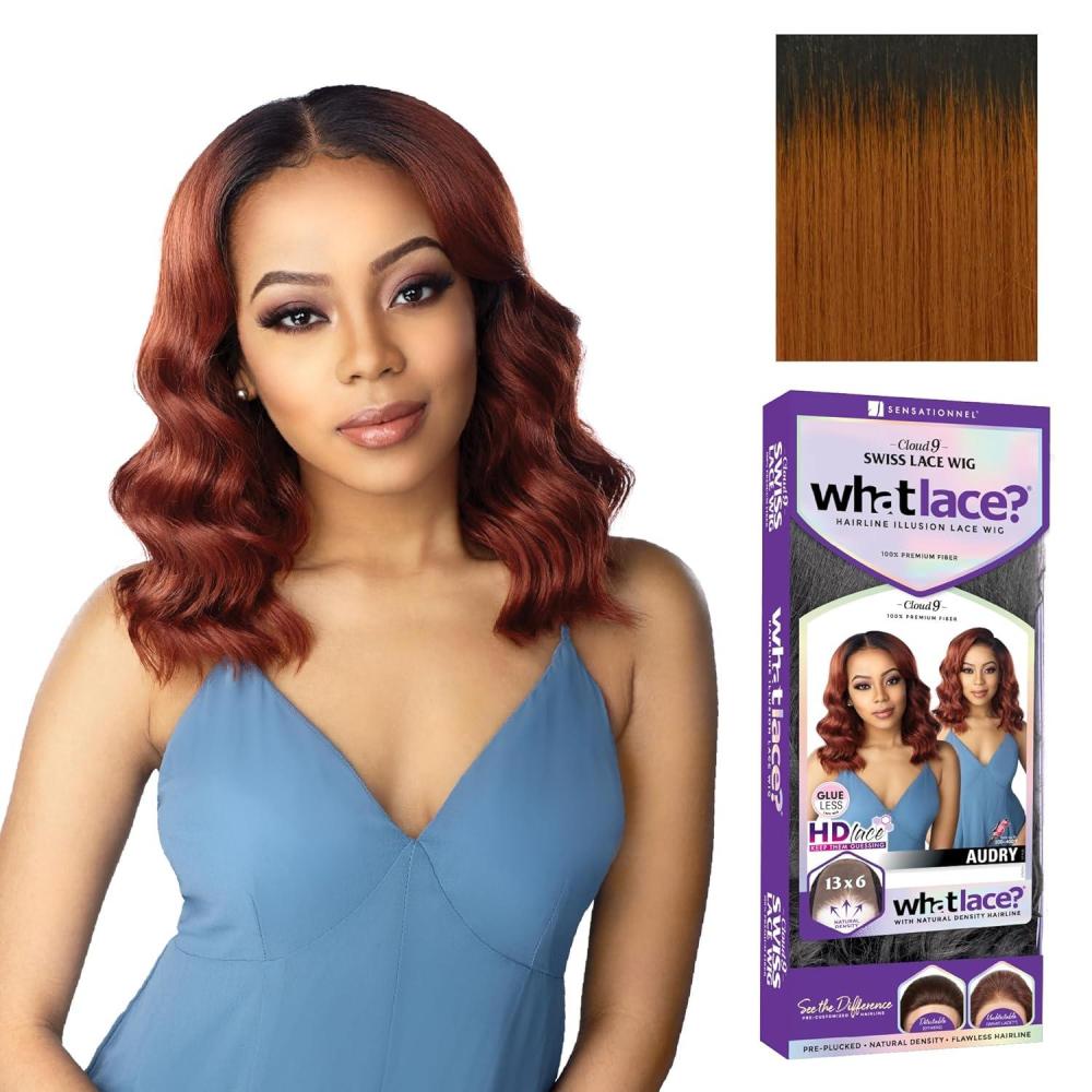 imageSensationnel What Lace 13X6 Wigs Audry Lacefrontal Hand Tied Glueless Synthetic With Natural Density Preplucked Hairline T1BBGT2COPPER