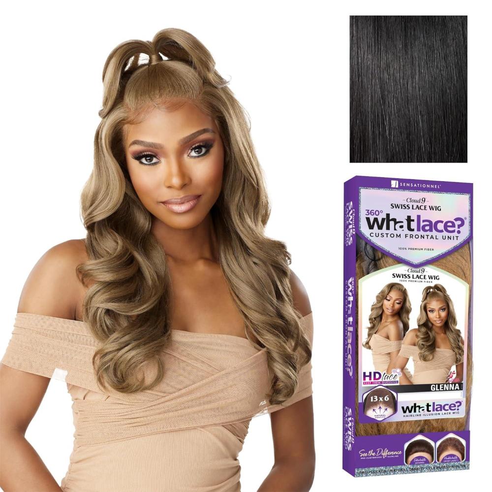imageSensationnel What Lace 13X6 Wigs Glenna Lacefrontal Hand Tied Glueless Synthetic With Natural Density Preplucked Hairline 1 JETBLACK1 JETBLACK