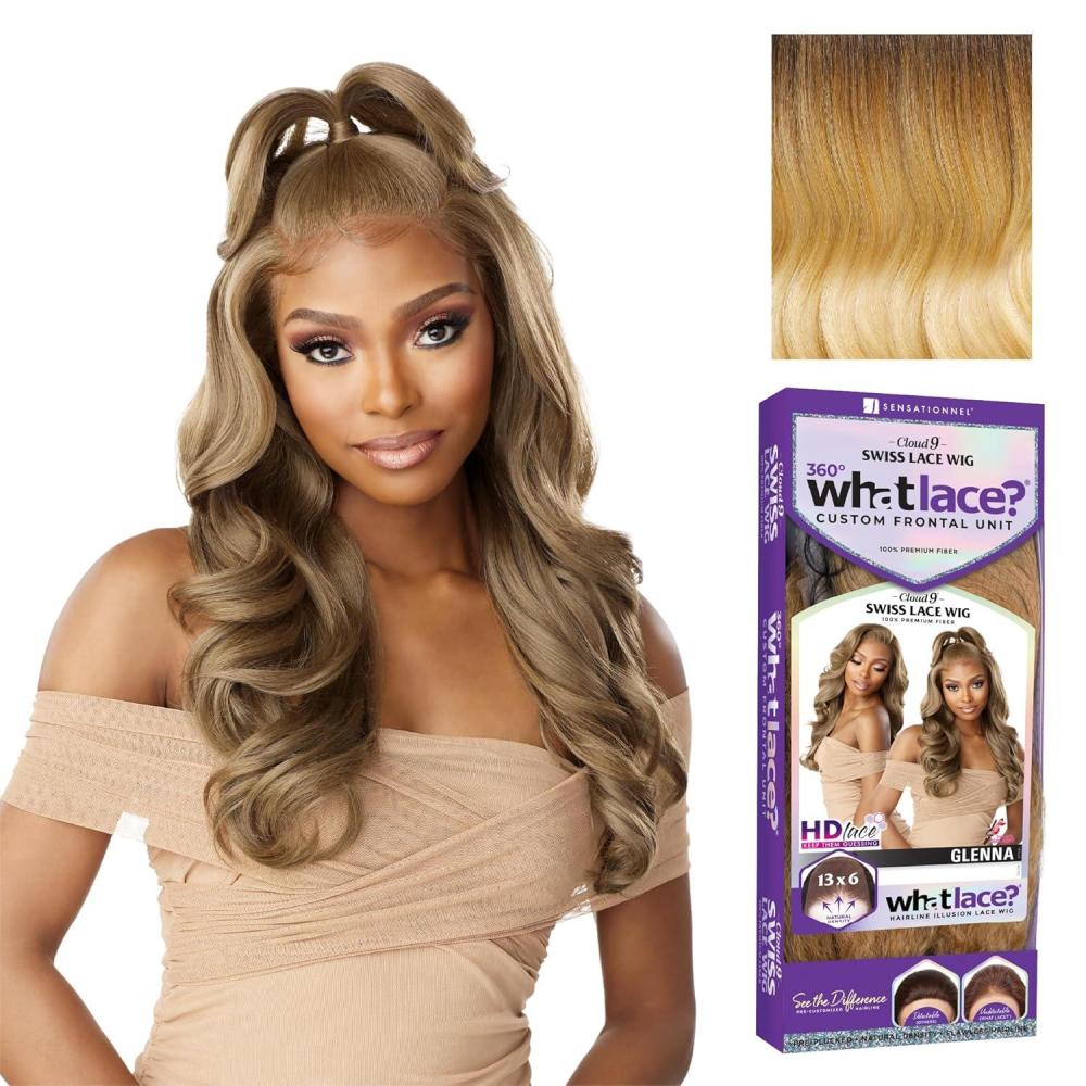 imageSensationnel What Lace 13X6 Wigs Glenna Lacefrontal Hand Tied Glueless Synthetic With Natural Density Preplucked Hairline 1 JETBLACKT627613