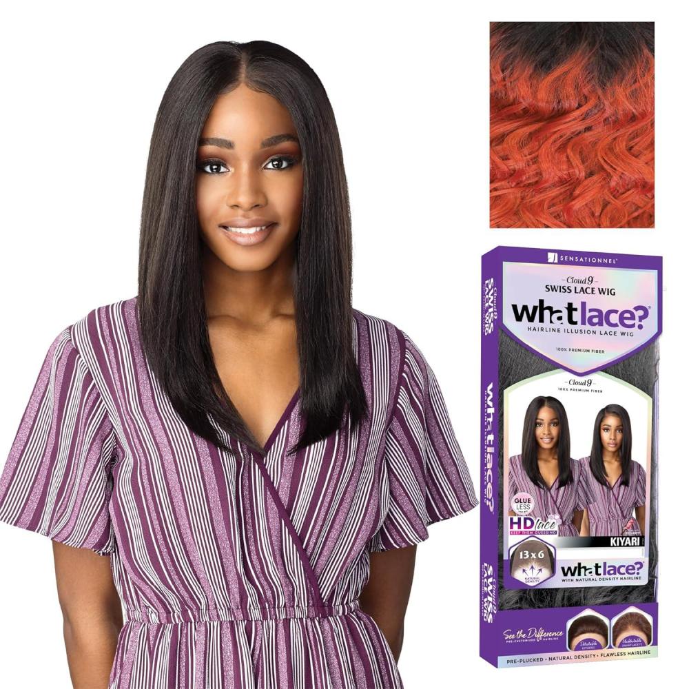 imageSensationnel What Lace 13X6 Wigs Kiyari Lacefrontal Hand Tied Glueless Synthetic With Natural Density Preplucked Hairline T1BCOPPERREDT1BCOPPERRED