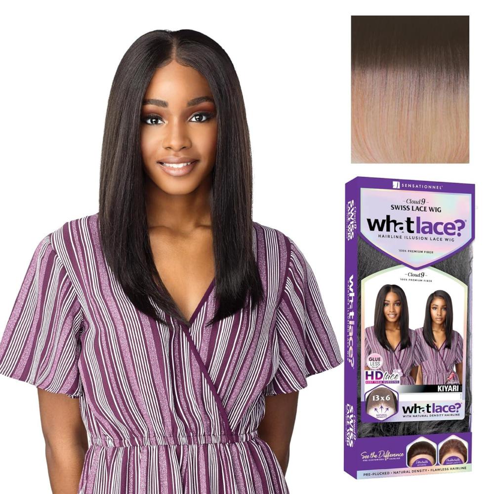 imageSensationnel What Lace 13X6 Wigs Kiyari Lacefrontal Hand Tied Glueless Synthetic With Natural Density Preplucked Hairline T1BCOPPERREDT2ROSEGOLD