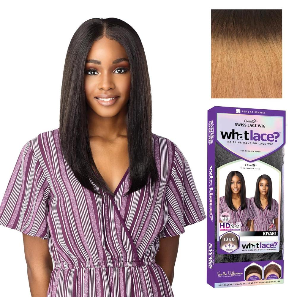 imageSensationnel What Lace 13X6 Wigs Kiyari Lacefrontal Hand Tied Glueless Synthetic With Natural Density Preplucked Hairline T1BCOPPERREDT427