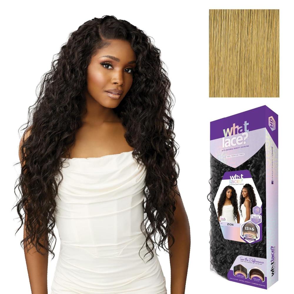 imageSensationnel What Lace 13X6 Wigs Zion Lacefrontal Hand Tied Glueless Synthetic with Natural Density Pretweezed Hairline 1 JETBLACKCARAMELBLONDE