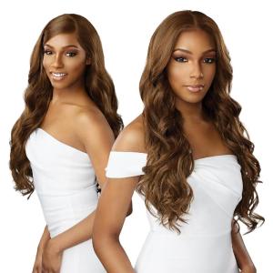 Sensationnel Bare Lace 13X6 Wigs – Unit 10 Lacefrontal Glueless Synthetic 180 Degree Preplucked Hairline (1 JETBLACK)(BALAYAGEDARKCHERRY)