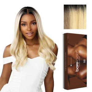 Sensationnel Bare Lace 13X6 Wigs – Unit 16 Lacefrontal Glueless Synthetic 180 Degree Preplucked Hairline (1 JETBLACK)(BALAYAGEVANILLABLONDE)