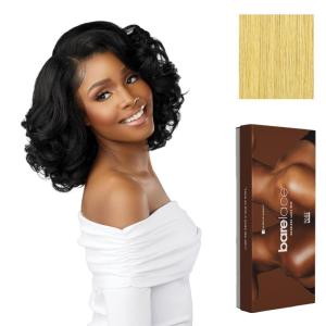 Sensationnel Bare Lace 13X6 Wigs – Unit 19 Lacefrontal Glueless Synthetic 180 Degree Preplucked Hairline (1 JETBLACK)(LIGHTGOLDENBLONDE)