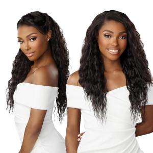 Sensationnel Bare Lace 13X6 Wigs – Unit 6 Lacefrontal Glueless Synthetic 180 Degree Preplucked Hairline (1 JETBLACK)(BALAYAGECHOCOLATE)