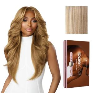 Sensationnel Bare Lace 6X5 Lacewig – Unit 3 Lacefrontal Glueless Synthetic 180 Degree Preplucked Hairline (1 JETBLACK)(BALAYAGEASHBLONDE)