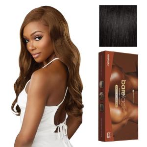 Sensationnel Bare Lace Fulllace Wig – Unit 2 Human Hair Blend All Lacefrontal Glueless Synthetic 180 Degree Preplucked Hairline (1 JETBLACK)(1B OFFBLACK)