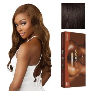 Sensationnel Bare Lace Fulllace Wig – Unit 2 Human Hair Blend All Lacefrontal Glueless Synthetic 180 Degree Preplucked Hairline (1 JETBLACK)(2 DARKBROWN)
