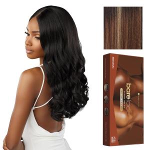 Sensationnel Bare Lace Fulllace Wig – Unit 3 Human Hair Blend All Lacefrontal Glueless Synthetic 180 Degree Preplucked Hairline (1 JETBLACK)(BALAYAGECARAMEL)
