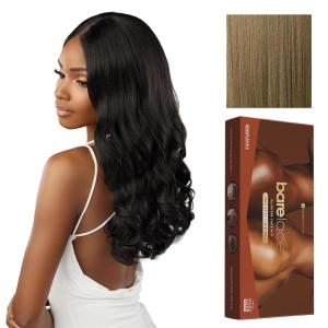 Sensationnel Bare Lace Fulllace Wig – Unit 3 Human Hair Blend All Lacefrontal Glueless Synthetic 180 Degree Preplucked Hairline (1 JETBLACK)(LIGHTASHBROWN)