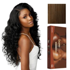 Sensationnel Bare Lace Fulllace Wig – Unit 4 Human Hair Blend All Lacefrontal Glueless Synthetic 180 Degree Preplucked Hairline (1 JETBLACK)(MOCHABROWN)