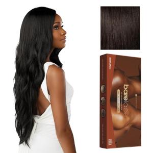 Sensationnel Bare Lace Fulllace Wig – Unit 5 Human Hair Blend All Lacefrontal Glueless Synthetic 180 Degree Preplucked Hairline (1 JETBLACK)(2 DARKBROWN)
