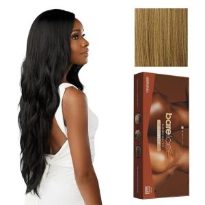 Sensationnel Bare Lace Fulllace Wig – Unit 5 Human Hair Blend All Lacefrontal Glueless Synthetic 180 Degree Preplucked Hairline (1 JETBLACK)(CARAMELBLONDE)