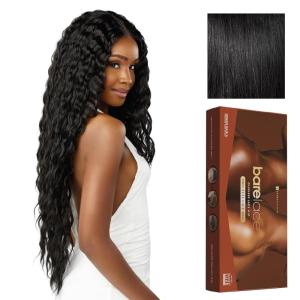 Sensationnel Bare Lace Fulllace Wig – Unit 6 Human Hair Blend All Lacefrontal Glueless Synthetic 180 Degree Preplucked Hairline (1 JETBLACK)(1 JETBLACK)