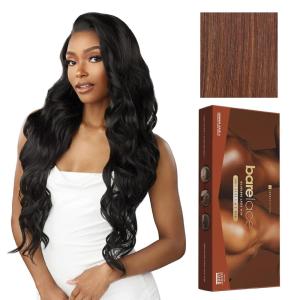 Sensationnel Bare Lace Fulllace Wig – Unit 8 Human Hair Blend All Lacefrontal Glueless Synthetic 180 Degree Preplucked Hairline (1 JETBLACK)(FLAMBOYAGECHOCOLATE)