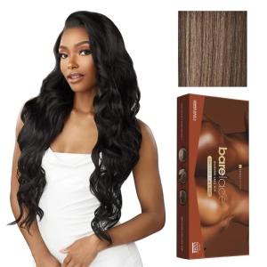 Sensationnel Bare Lace Fulllace Wig – Unit 8 Human Hair Blend All Lacefrontal Glueless Synthetic 180 Degree Preplucked Hairline (1 JETBLACK)(FLAMBOYAGEMOCHA)