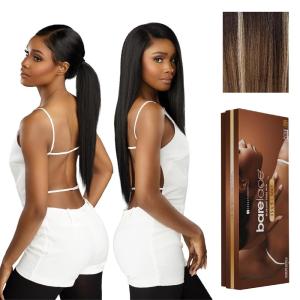 Sensationnel Barelace 13X5 360 Lace Wig – Unit 1 Glueless Human Hair Blend Ear-to-Ear Deep Parting Pre Cut Hairline (1 JETBLACK)(BALAYAGEMOCHA)