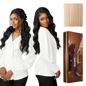 Sensationnel Barelace 13X5 360 Lace Wig – Unit 2 Glueless Human Hair Blend Ear-to-Ear Deep Parting Pre Cut Hairline (1 JETBLACK)(PEARLBLONDE)