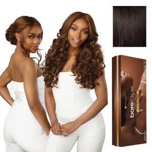 Sensationnel Barelace 13X5 360 Lace Wig – Unit 3 Glueless Human Hair Blend Ear-to-Ear Deep Parting Pre Cut Hairline (1 JETBLACK)(2 DARKBROWN)
