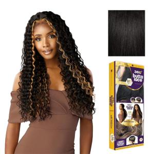 Sensationnel Butta 360 Lace Wig – Unit 11 Wider Parting Glueless Synthetic Preplucked Hairline (1 JETBLACK)(1B OFFBLACK)