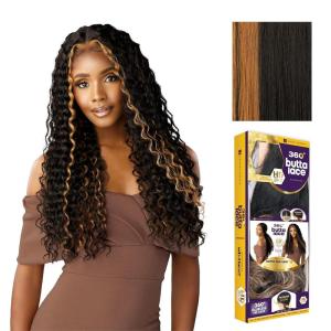 Sensationnel Butta 360 Lace Wig – Unit 11 Wider Parting Glueless Synthetic Preplucked Hairline (1 JETBLACK)(HALOBLOCKALMOND)