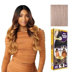 Sensationnel Butta 360 Lace Wig – Unit 9 Wider Laceparting Glueless Synthetic Preplucked Hairline (1 JETBLACK)(SMOKYLAVENDER)