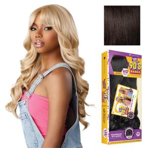 Sensationnel Butta Lace 90Sbangs Wigs – Unit 909 Glueless Wide Deep Part Synthetic Preplucked Hairline (BALAYAGEMOCHA)(2 DARKBROWN)