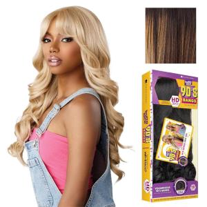 Sensationnel Butta Lace 90Sbangs Wigs – Unit 909 Glueless Wide Deep Part Synthetic Preplucked Hairline (BALAYAGEMOCHA)(BALAYAGESUNKISSED)
