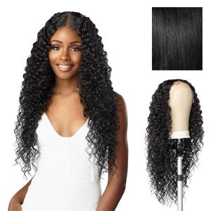Sensationnel Butta Lace Hhm Wigs – Bohemian 28 Inch Human Hair Blend Extra Wide 5 Inch Parting Preplucked Hairline Glueless Lacefront (1 JETBLACK)(1 JETBLACK)
