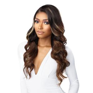 Sensationnel Butta Lace Hhm Wigs – Glam Wave 24 Inch Human Hair Blend Extra Wide 5 Inch Parting Preplucked Hairline Glueless Lacefront (1 JETBLACK)(1 JETBLACK)