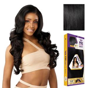 Sensationnel Butta Lace Precut Wig – Unit 18 Glueless Extra Wide 5 Inch Deep Parting Synthetic Pre Tweezed Smaller Knot Hairline (1 JETBLACK)(1 JETBLACK)