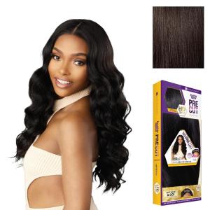 Sensationnel Butta Lace Precut Wig – Unit 24 Glueless Extra Wide 5 Inch Deep Parting Synthetic Pre Tweezed Smaller Knot Hairline (1 JETBLACK)(2 DARKBROWN)
