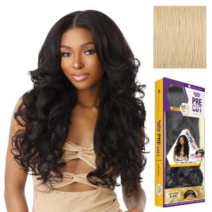 Sensationnel Butta Lace Precut Wigs – Unit 12 Glueless Extra Wide 5 Inch Deep Parting Synthetic Pre Tweezed Smaller Knot Hairline (1 JETBLACK)(BEIGEBLONDE)