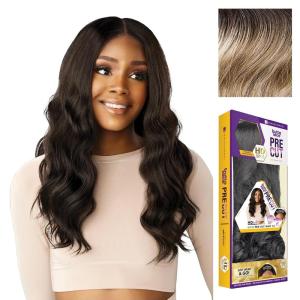Sensationnel Butta Lace Precut Wigs – Unit 13 Glueless Extra Wide 5 Inch Deep Parting Synthetic Pre Tweezed Smaller Knot Hairline (1 JETBLACK)(BALAYAGEASHBLONDE)